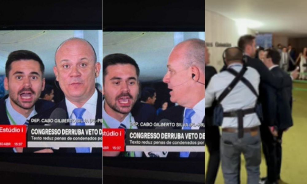 Assessor de Janones interrompe entrevista, xinga e é detido; veja vídeo assessor-de-janones-interrompe-entrevista,-xinga-e-e-detido;-veja-video