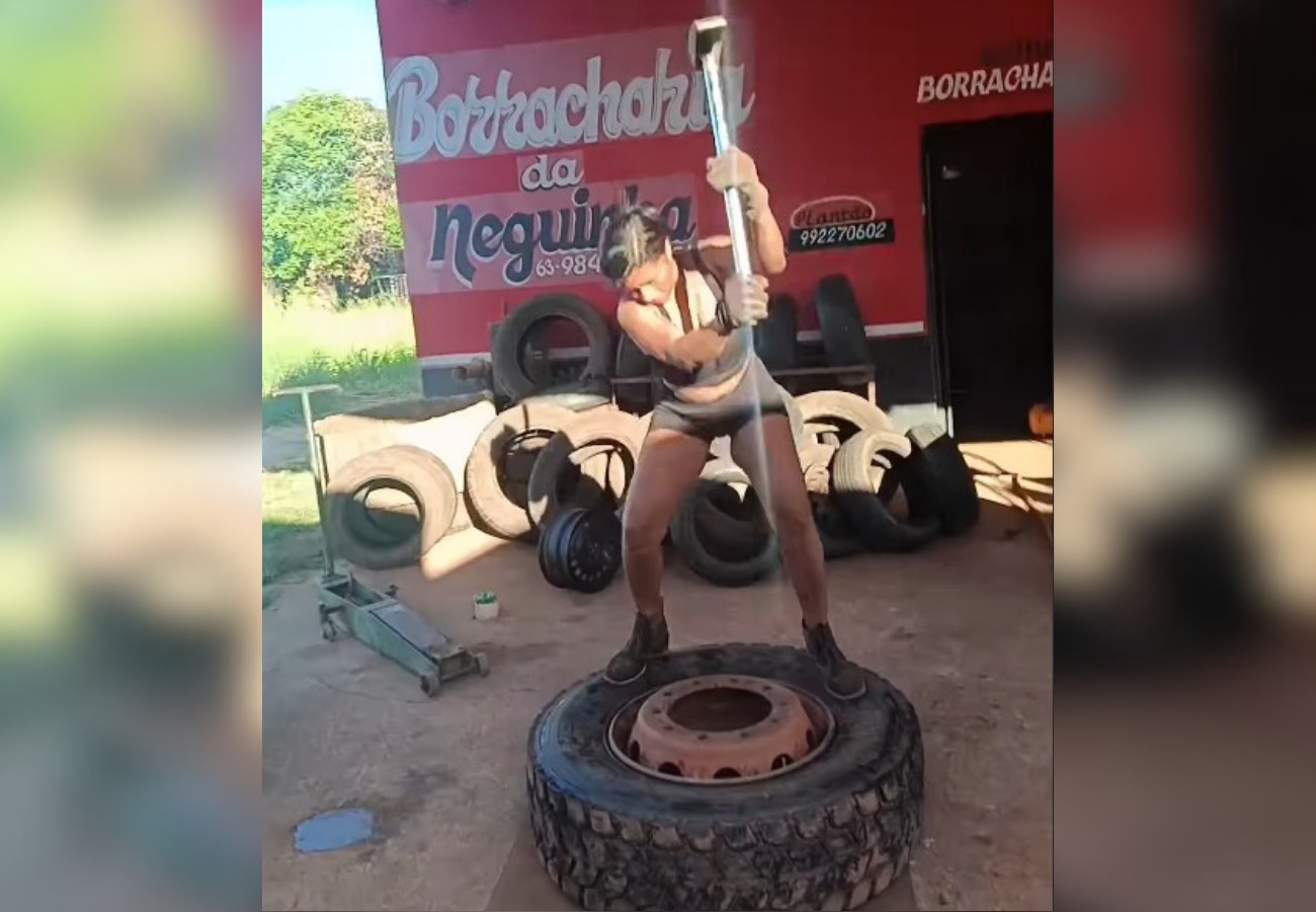 Mulher chama atenção nas redes sociais ao encarar serviço pesado em borracharia no TO; mulher-chama-atencao-nas-redes-sociais-ao-encarar-servico-pesado-em-borracharia-no-to;